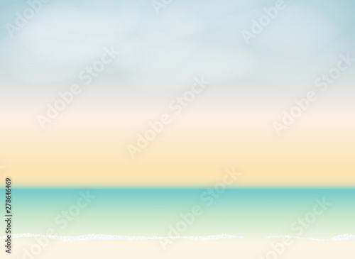 Summer Time Background. Sunny Beach Vector Illustration