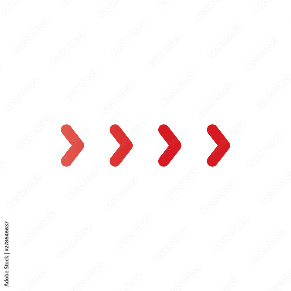 Right arrows icon. Four arrows flat design. vector illustration isolated on white background. Right arrows icon. Four arrows flat design. vector illustration isolated on white background.