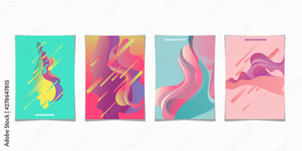 Modern colorful wave liquid flow poster