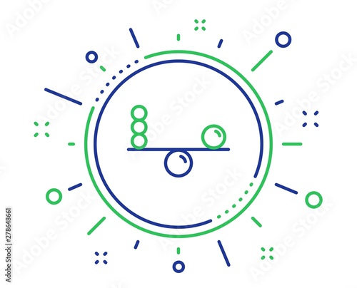 Balance line icon. Mind stability sign. Concentration symbol. Quality design elements. Technology balance button. Editable stroke. Vector