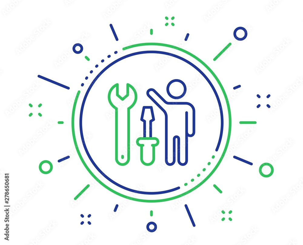 Spanner tool line icon. Repairman service sign. Fix instruments symbol. Quality design elements. Technology repairman button. Editable stroke. Vector Spanner tool line icon. Repairman service sign. Fix instruments symbol. Quality design elements. Technology repairman button. Editable stroke. Vector