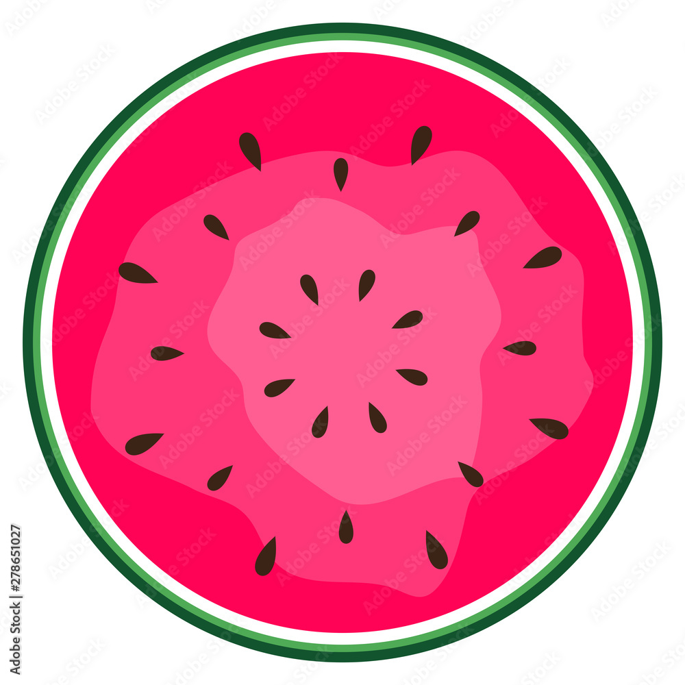 Fototapeta premium Watermelon Icon Isolated in White Background. Vector Illustration.