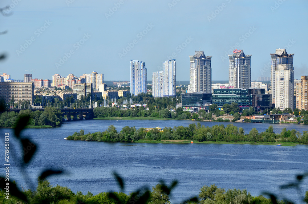 view of city Kyiv and Dnipro river