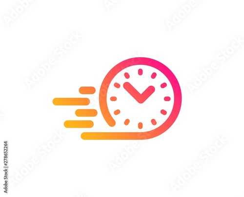 Fast delivery icon. Time sign. Classic flat style. Gradient fast delivery icon. Vector photo