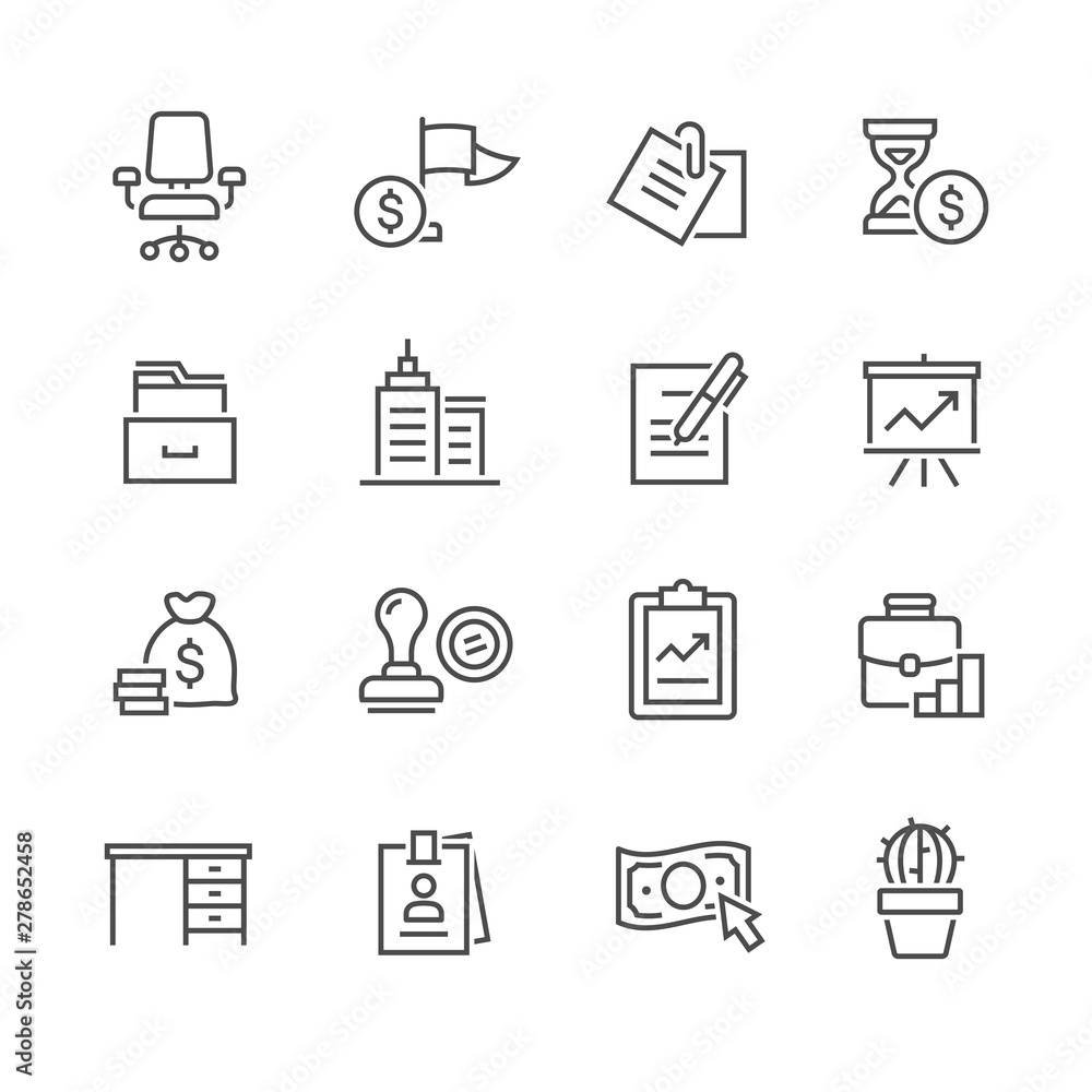 Business Office vector Icon Set Business Office vector Icon Set