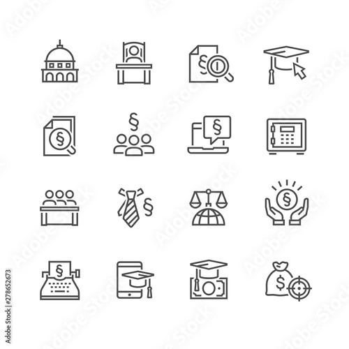 Lawyer and business vector icon set