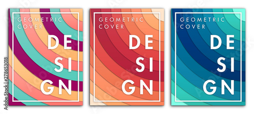 Geometric Abstract Background Cover in Paper Cut Style