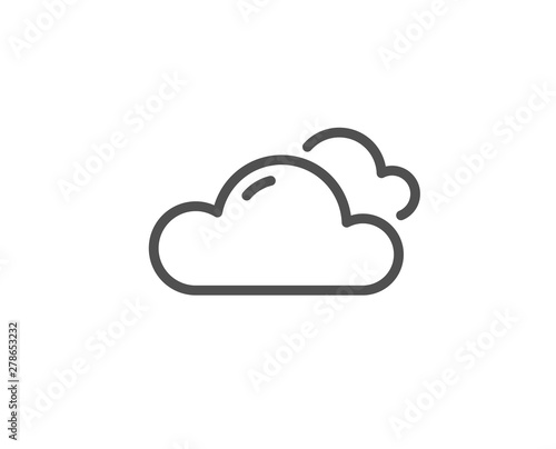 Cloudy weather line icon. Clouds sign. Sky symbol. Quality design element. Linear style cloudy weather icon. Editable stroke. Vector