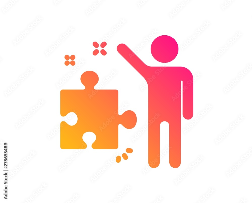 Strategy icon. Business management sign. Puzzle symbol. Classic flat style. Gradient strategy icon. Vector Strategy icon. Business management sign. Puzzle symbol. Classic flat style. Gradient strategy icon. Vector