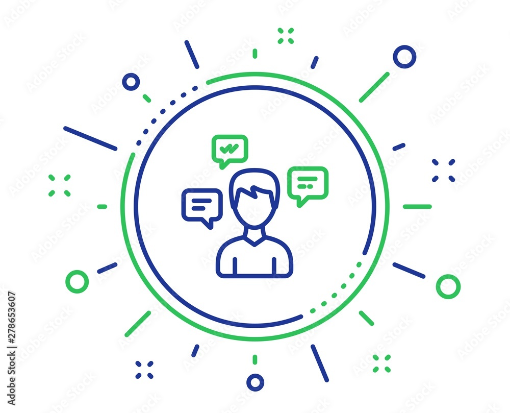 Chat Messages line icon. Conversation sign. Communication speech bubbles symbol. Quality design elements. Technology conversation messages button. Editable stroke. Vector Chat Messages line icon. Conversation sign. Communication speech bubbles symbol. Quality design elements. Technology conversation messages button. Editable stroke. Vector