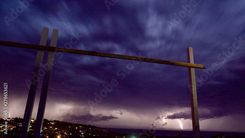 Thunder and lightening through scaffolding