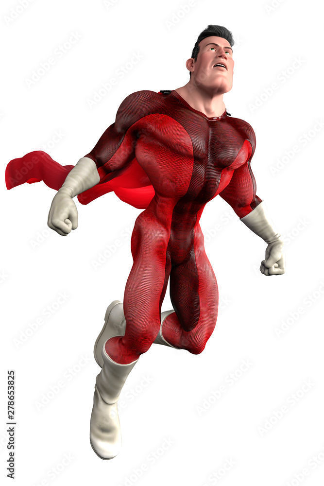 mega power super hero cartoon in a white background mega power super hero cartoon in a white background