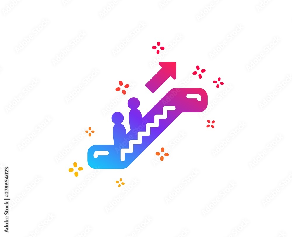 Escalator icon. Elevator sign. Shopping stairway symbol. Dynamic shapes. Gradient design escalator icon. Classic style. Vector Escalator icon. Elevator sign. Shopping stairway symbol. Dynamic shapes. Gradient design escalator icon. Classic style. Vector
