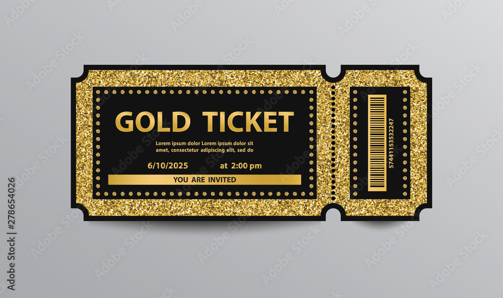 Golden ticket - obrazy, fototapety, plakaty 