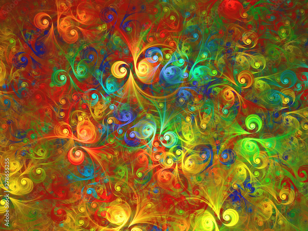 rainbow abstract fractal background 3d rendering illustration