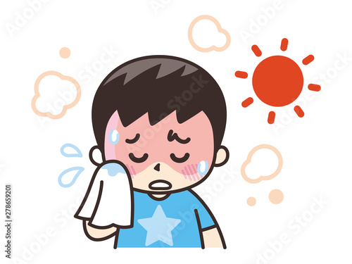 熱中症になりそうな男の子