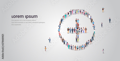 big people crowd standing together in shape of plus sign different occupation employees group ambulance concept full length copy space horizontal