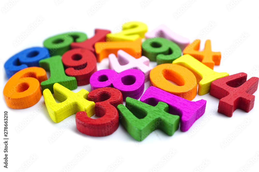 Math Number colorful on white background : Education study mathematics learning teach concept. Math Number colorful on white background : Education study mathematics learning teach concept.