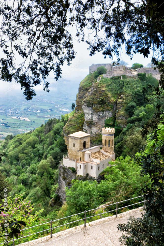 Pepoli Castle in Erice on the top of Mount Erice in Erice, Sicily Italy. Pepoli Castle in Erice on the top of Mount Erice in Erice, Sicily Italy.