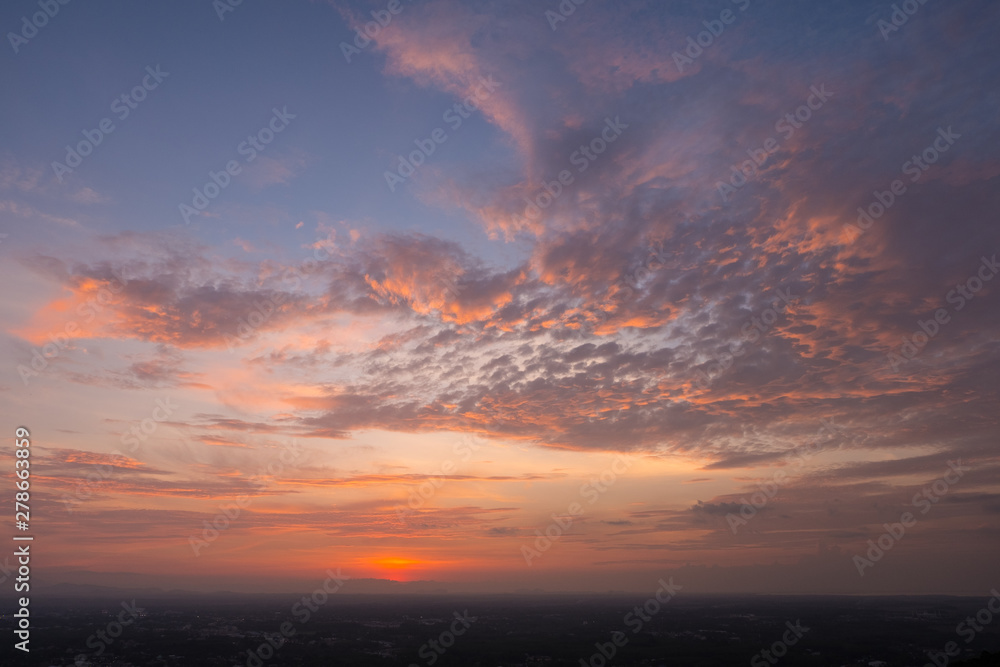Fototapeta premium Beautiful clouds at sunset, twilight time.
