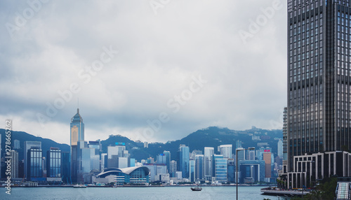 Canvas Print Hong Kong skyline, View From Victoria Harbour