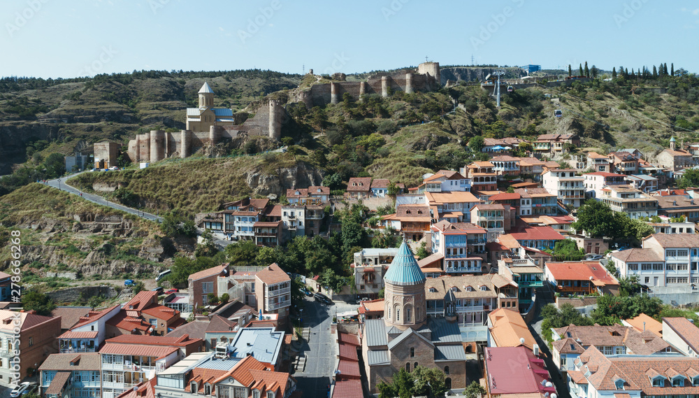 Tbilisi cityscape and Narikala Fortress, Georgia