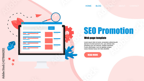 Web template. Search engine result pag vector, Page showing search results of a query, web search concept on smartphone	