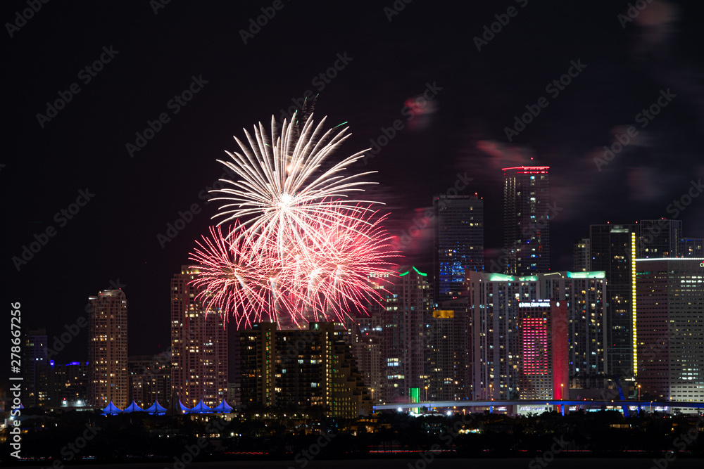CITY AT NIGHT FIREWORKS july