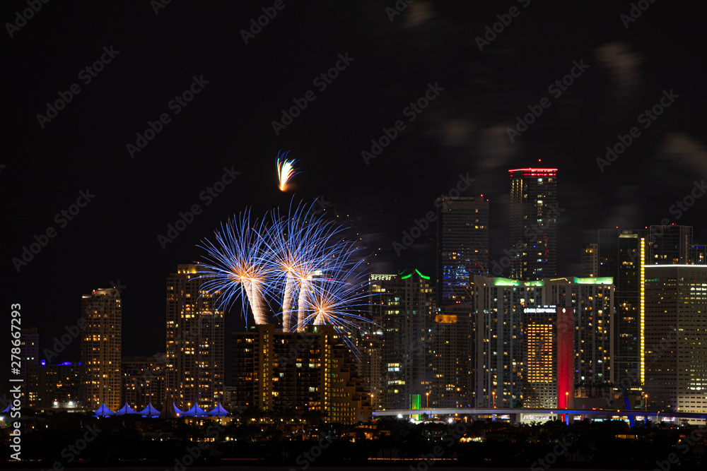 CITY AT NIGHT FIREWORKS july