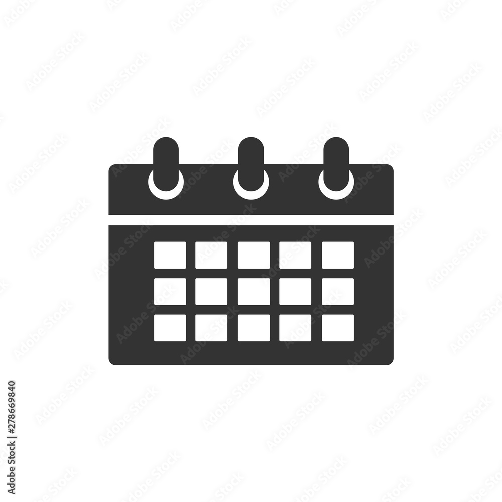 Calendar icon template color editable. Calender on the wall symbol vector sign isolated on white background. Simple logo vector illustration for graphic and web design. Calendar icon template color editable. Calender on the wall symbol vector sign isolated on white background. Simple logo vector illustration for graphic and web design.