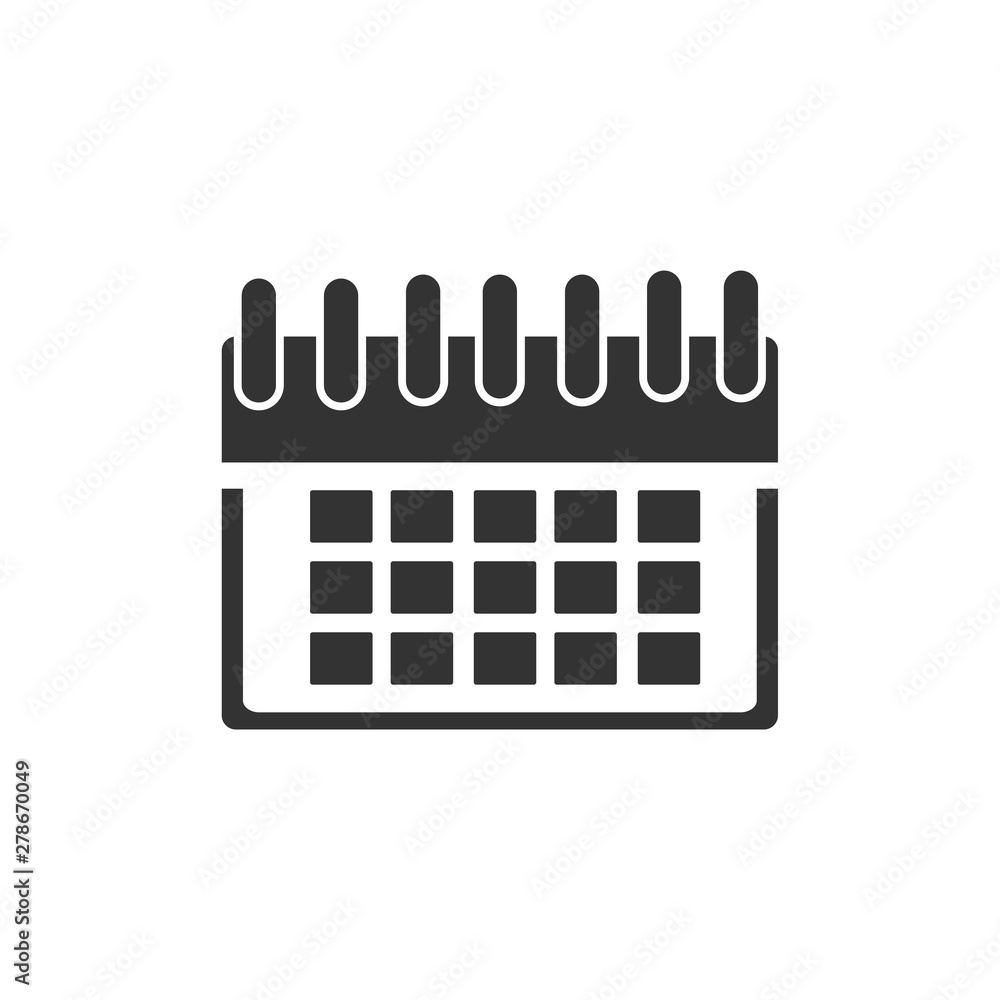 Calendar icon template color editable. Calender on the wall symbol vector sign isolated on white background. Simple logo vector illustration for graphic and web design. Calendar icon template color editable. Calender on the wall symbol vector sign isolated on white background. Simple logo vector illustration for graphic and web design.