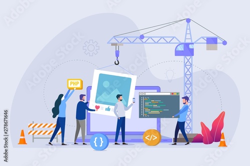 Website page Under construction Vector illustration concept