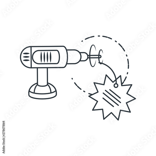 Wallpaper Mural electric drill tool with price tag hanging Torontodigital.ca