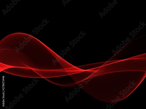 Abstract shiny color red wave design element