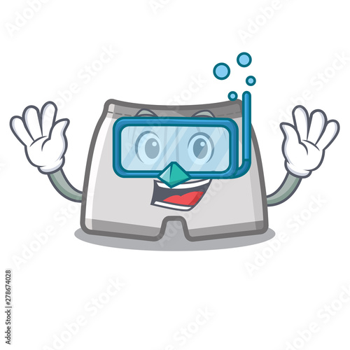 Diving swimming trunks isolated with the mascot