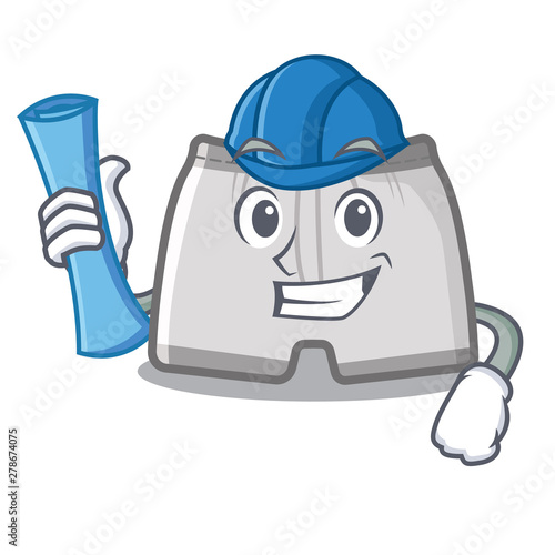 Architect swimming trunks isolated with the mascot