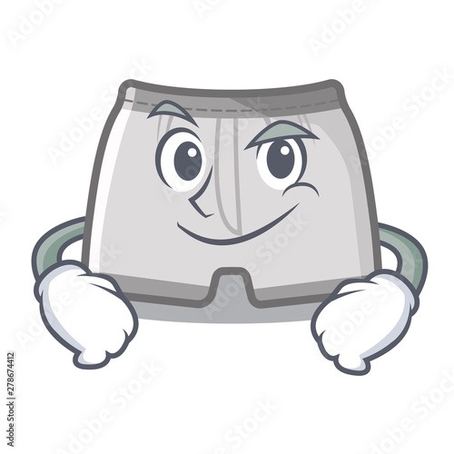 Smirking swimming trunks isolated with the mascot