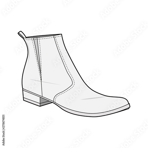 Shoes fashion flat sketch template