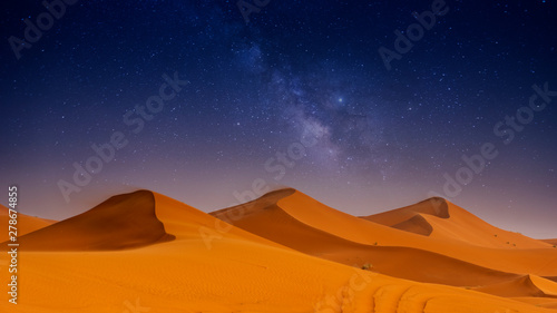 Foto Beautiful sand dunes in the Sahara desert.