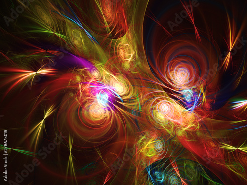 abstract chaotic fractal background 3D rendering illustration