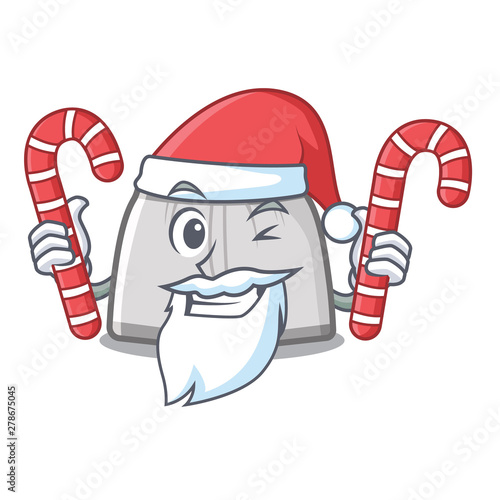 Santa with candy swimming trunk in the cartoon locker