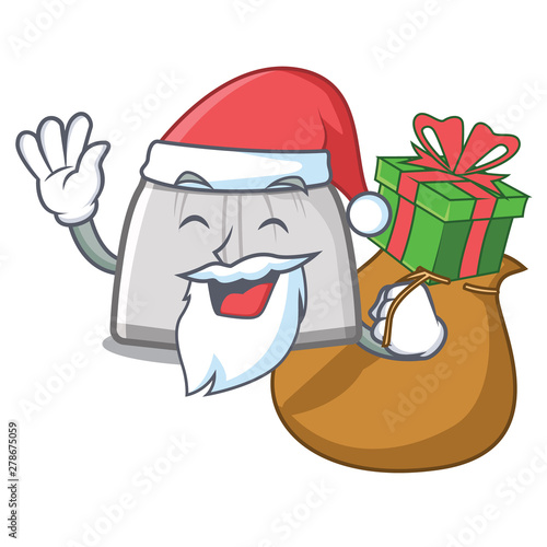 Santa with gift swimming trunk in the cartoon locker