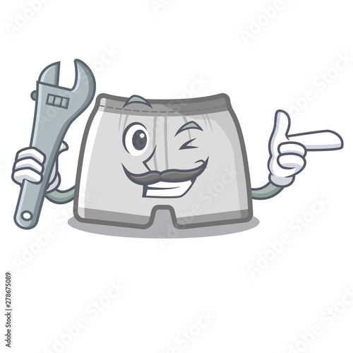 Mechanic swimming trunk in the cartoon locker