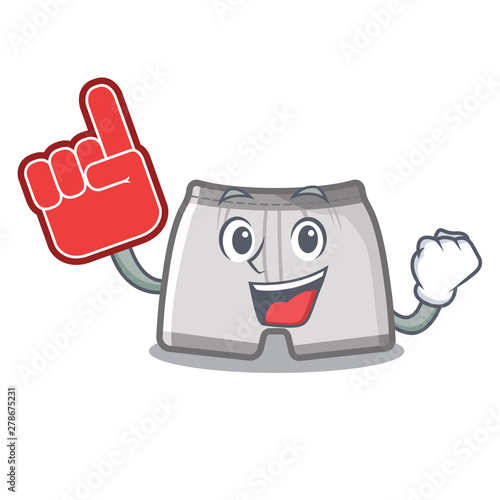 Foam finger swimming trunk in the cartoon locker