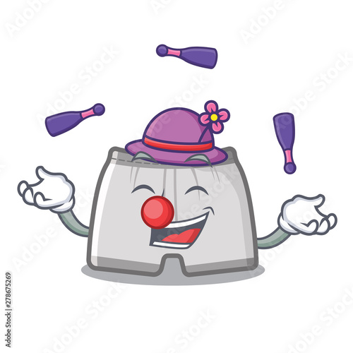 Juggling swimming trunk in the cartoon locker