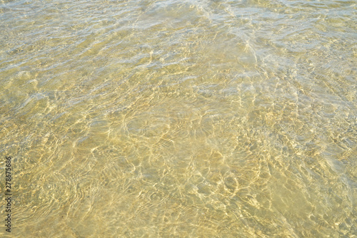 beach water surface with ripple in sand beach