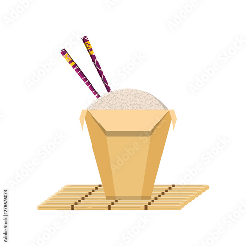 rice in box container chinese food icon