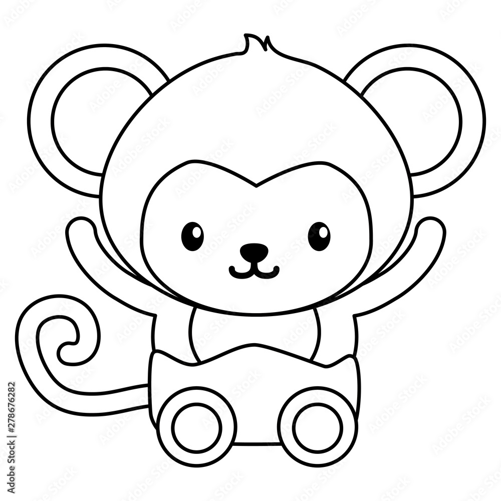 Fototapeta premium cute little monkey baby character