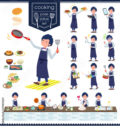 flat type blue casual tuxedo men_cooking