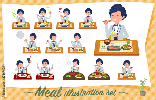 flat type blue casual tuxedo men_Meal